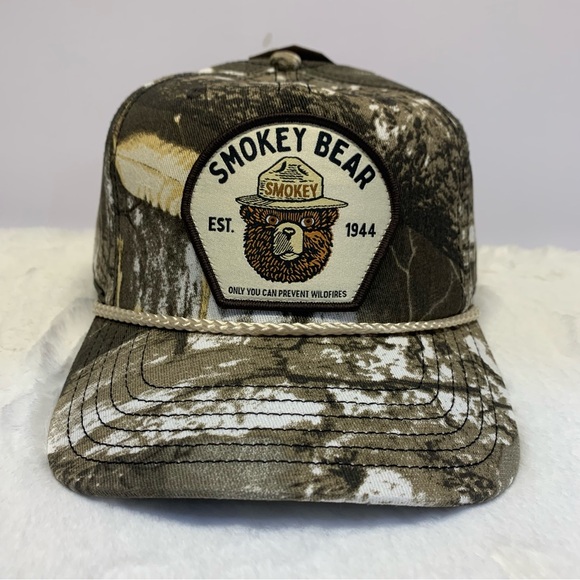 MAD Engine Other - Smokey The Bear Forest Camo Snapback Trucker Hat Rope Accent Mad Engine OSFM